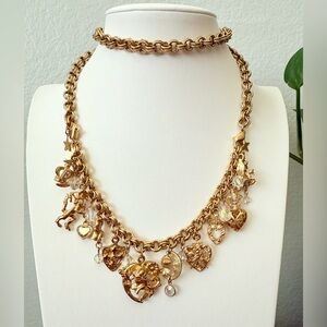 Vintage Kirks Folly Necklace & Charm Bracelet Set "Legends Of The Heart Knight"